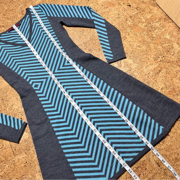 Krimson Klover Merino Wool Sweater Dress In Gray & Blue Sz XS - Picture 9 of 11